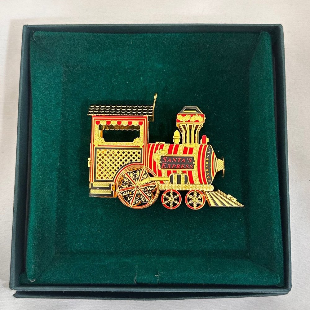 Baldwin 24kt Plated Vtg. Train Ornament (1998)